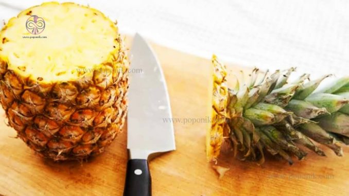 چگونگی پوست کندن آناناس یا چاقو