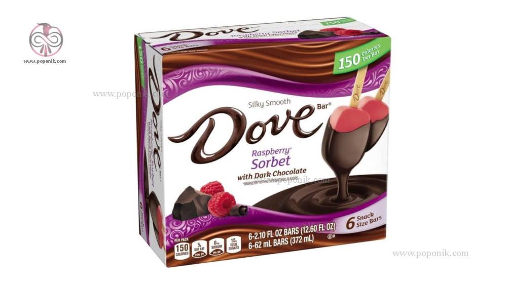 سوربت تمشک با شکلات تلخ (Dove bar)