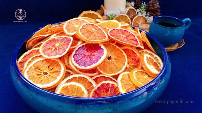 پرتقال های خشک شده خونی و عادی
