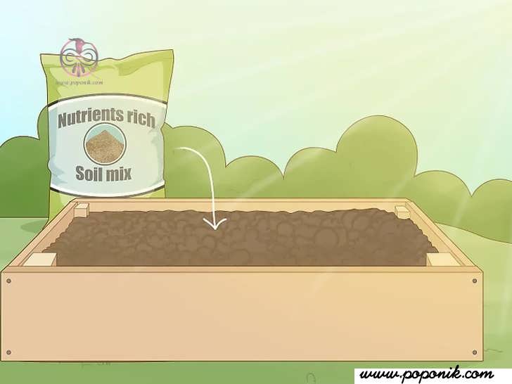 بستر باغ را با مخلوط خاک غنی از مواد مغذی پر کنید