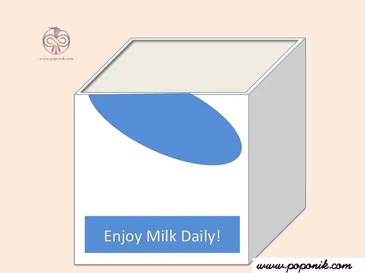 کارتن شیر را از نصف یا حتی سه چهارم برش دهید
