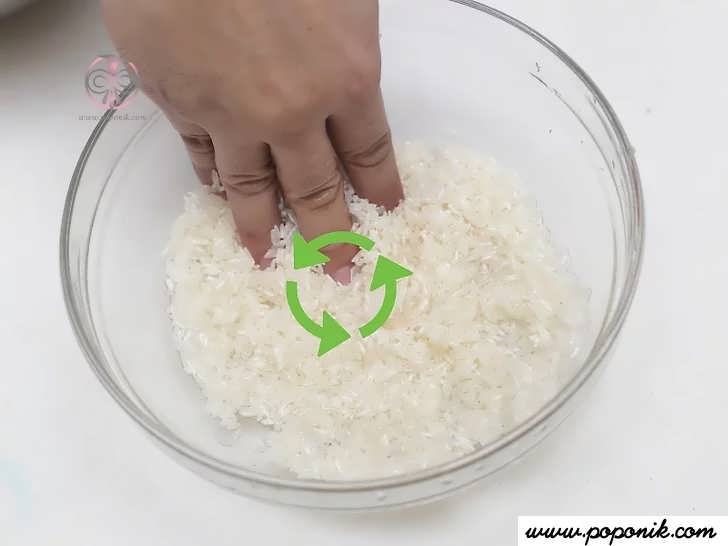 آب برنج را دوباره بردار و تکرار کن.